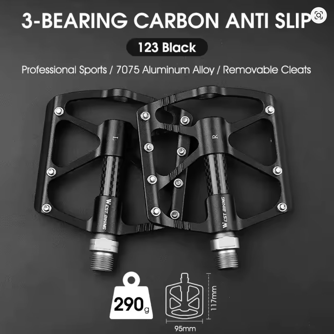 West Biking Carbon/Aluminium Pedals